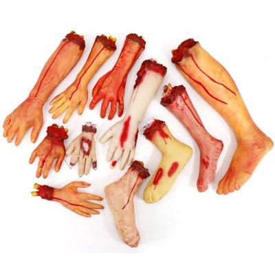 China Halloween Ornament Halloween Terror Props, Hands, Feet, Limbs, Trick-or-Treaters Decorate Props Bloody Hands and Feet Toys Wholesale for sale