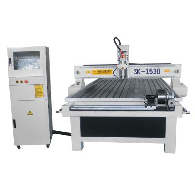 China Acrylic PVC Wood Engraving Cutting 4 Axis Wood CNC Engraving Acrylic Leather With Rotary On T-slot Table 1325 Wood CNC Machine 1530 2040 for sale