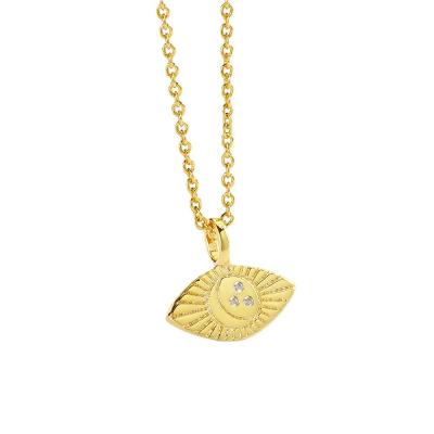 China 2021 BOHEMIA 2021 Gold Thin Brass Eyes Jewelry 14K Pendant Necklace In Stock for sale