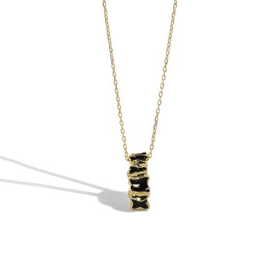 China TRENDY Custom 925 Jewelry Silver Gold Filled Bar Pendant Necklace for sale