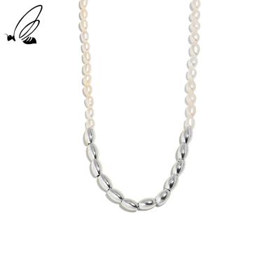 China FASHIONABLE Women Jewelry Natural Freshwater Pearl Beaded Neck Chain S925 Sterling Silver Necklace for sale