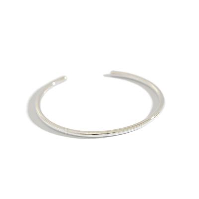 China 990 Sterling Silver Jewelry Bangle Minimalism TRENDY Open Bangle Bracelets For Female for sale