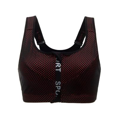 China Bonas Breathable Women Wireless Yoga Sports Bras Shaping High Print Padded Bra Top Front Zipper Closure Stretch Tank for sale