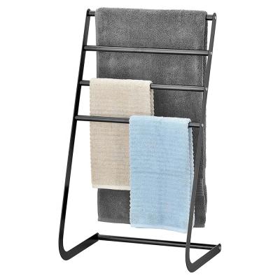 China Sustainable 4 Tier Laundry Drying Rack Metal Free Standing Towel Rack for sale