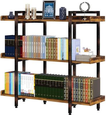 China Easy Assemble Freestanding Shelves 3-Tier Open Bookcase Etagere for Storage and Display, Wood Gray Book Shelv for sale