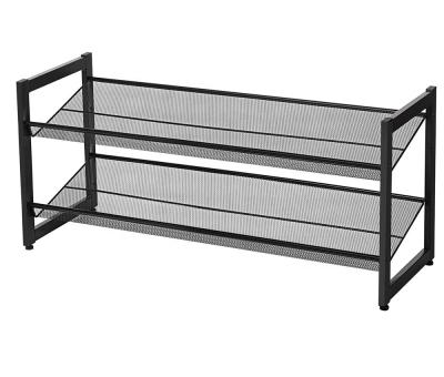 China Factory Supplier 2-Tier Shoe Rack 2-Tier Expandable Stackable Stackable Metal Shoe Rack Or Angled Shoe Organizer For 8-10 Pairs for sale