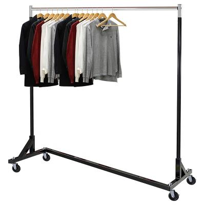 China Easy Movable Industrial Grade Z-Base Garment Rack Heavy Duty Clothes Z Rack for sale