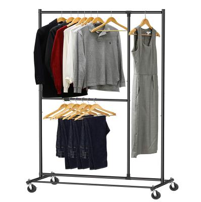 China China Factory Hot Selling New 2021 Easy Movable Galvanized Clothes Wall Clothing Display Hanging Dress Rack for sale