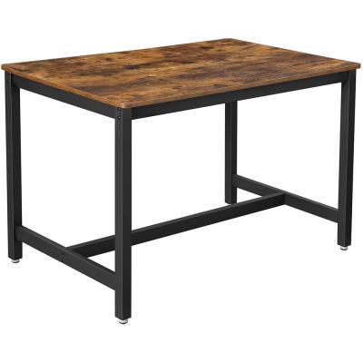 China Rustic Extendable Industrial Style Living Room Brown Metal Frame Kitchen Table Heavy Duty Dining Table for sale