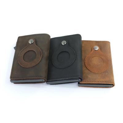 China ENGLAND STYLE Anti Lost Airtag Men's Hot Selling Anti Lost Cow Genuine Leather Card Holder New Style Wallet for sale