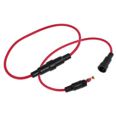 China Screw Tube Glass Fuse Integrated Black Red Plastic With Wire 5x20mm Fuse Holder for sale