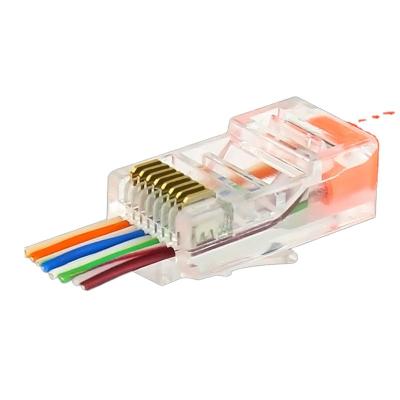 China audio & Video Connector RJ45 Modular Plug Cat5e 8p8c Easy To Thread Wire for sale