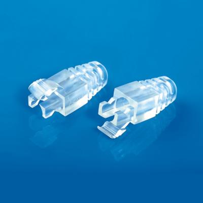 China Transparent Plastic Telecom XL-708 RJ45 Grommet Connector Socket Boots For Modular RJ45 Connector Socket Dust Prevention for sale