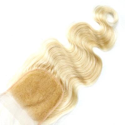 China MLIN 613 Blonde Body Wave Lace Frontal Closure 4x4 5x5 13x4 Transparent With Baby Hair For Black Women Customized Style Hot Time for sale