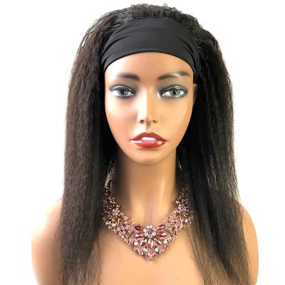 China MLIN Curly Straight Making Headband Wig For Brazilian Curly Straight Hair 2 Swiss Lace Or 3 Color Women Headband Wig Wholesale Bundles for sale