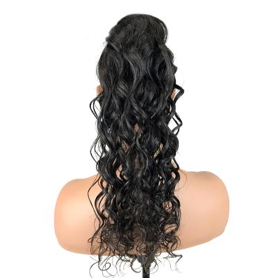 China Original X-Ring MLIN Hair Real Virgin Hair Ponytail Hair For Women Brazilian Water Wave Black Fast Delivery Yes.easy 1 Piece for sale