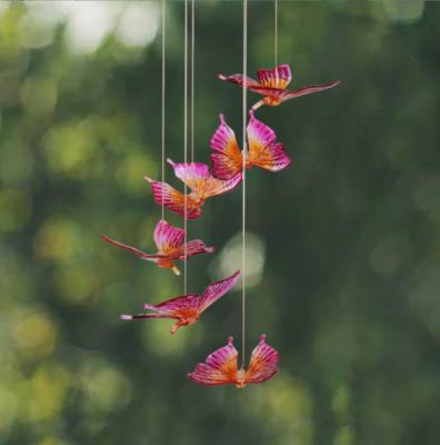 China Butterfly Wind Rings Solar Wind Chimes Outdoor LED Lights Chimes Color Changing Waterproof Gifts for Mom, Girlfriend, Romantic 12.5*70cm for sale