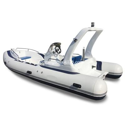 China 19ft family entertainment/fishing rib boat aluminum rigid 580 rib luxury high speed boat hypalon on sale for sale