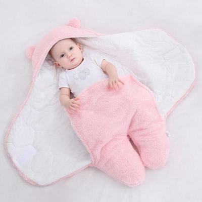 China Ultra Soft Breathable Fluffy Fleece Baby Sleeping Bag Newborn Infant Boys Girls Clothes Sleep Crib Wrap for sale