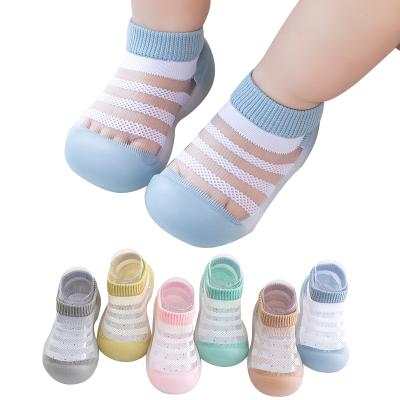 China Newborn Ice Terry Baby Kids Child Shoes Silk Ankle Slip Cute Breathable Toddler Anti Bumps Rubber Sole for sale