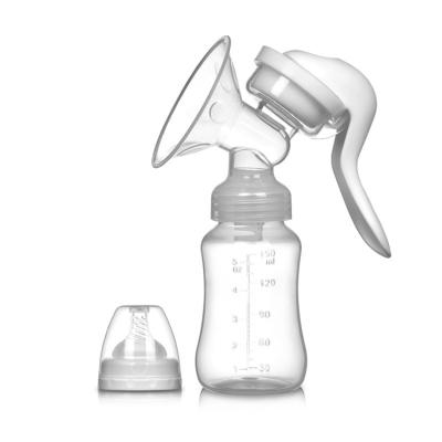 China Latex Free Wholesale Food Grade PP Portable Single Breast Pump With Bottle for sale