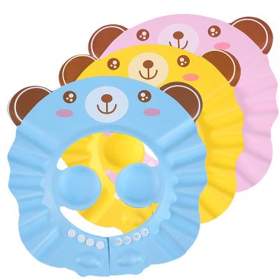 China Lovely Drop Sale Children Bath Supplies Cute Waterproof Adjustable Cartoon Shampoo Kids Earmuffs Baby Shower Hat for sale