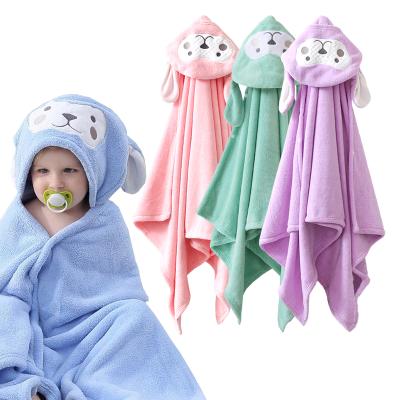 China Hot Sale High Quality Sustainable Bamboo Cloth Baby Hooded Bath Towel With Animal Design Soft Baby Towel for sale