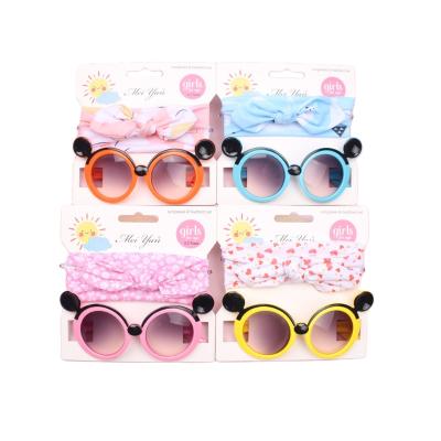 China Fashion 2 Pieces / Set Fashion Accessories Cute Baby Outdoor Bow Headband+Sunglasses for sale