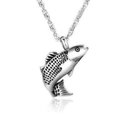 China skin-friendly & 2021 New Style American Style Simple Stainless Steel Sellers Eco-Friendly Men Fish Cremation Jewelry Necklace for sale