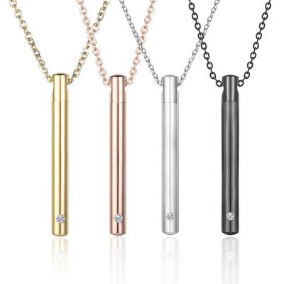 China skin-friendly & Wholesale Eco-friendly Crystal Stainless Steel Silver Ash Hanging Vertical Bar Pet Cremation Urn for sale