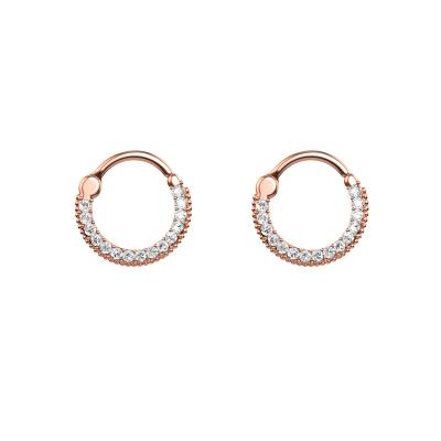 China 7-15 Days New Titanium Diamond Rose Gold Face Body Piercing Zircon Jewelry Medical Grade For Girls for sale