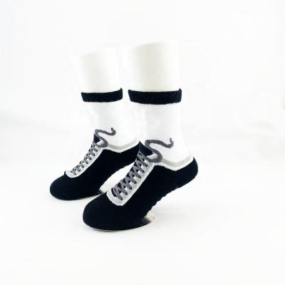 China Antibacterial Cotton Terry Socks Non Slip School Kids Socks With Customized Logo for sale