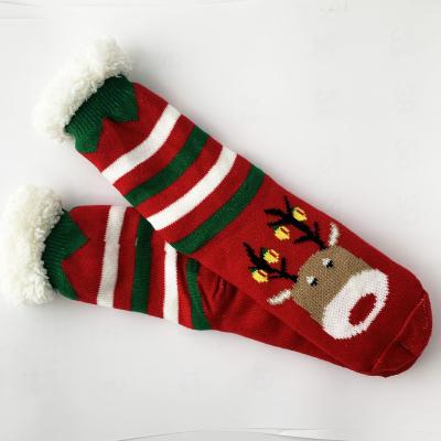 China Super Thick Calcetines Red Winter Santa Claus Anti-Slip Warm Crew Sock Viable Christmas Socks for sale