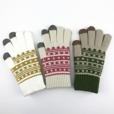 China Wholesale Winter Simple Knitted Acrylic Custom Gloves for sale