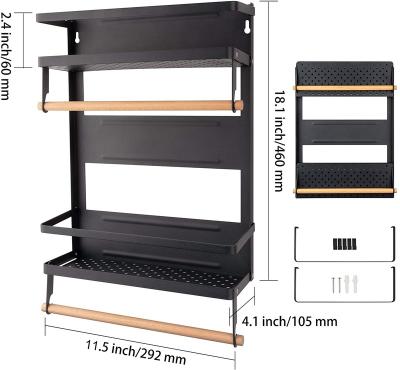 China Quality Magnet Suction Fridge Side Magnetic Rack Fridge Spice Rack Fridge Storage Viable Guaranteed Hanging Magnetic Rack for sale