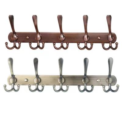 China Bestselling Towel Rack Holder 5 Metal Durable Double Hooks 16 Inch Stainless Steel Cloth Wall Hook for sale