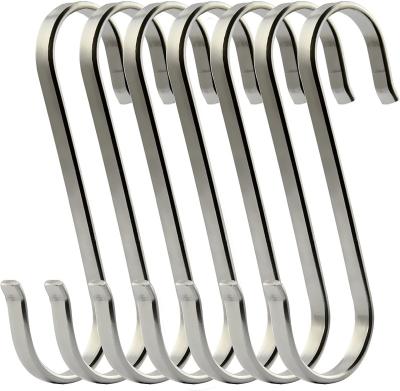 China Tools Flat S Hooks Heavy Duty Genuine Solid 304 Stainless Steel S Shaped Hanging Hooks for sale