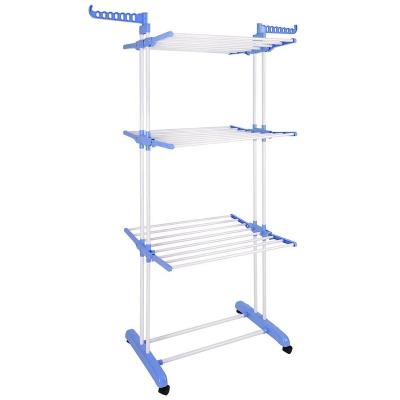 China Factory Direct Stocked Freestanding Three-Layer Drying Rack Metal Towel Rack for sale