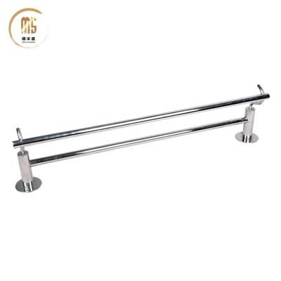 China Wall Mounted Single Heater Bathroom Stainless Steel Extension Towel Rack Double Towel Rail Holder for sale