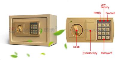 China 8.5L  31x20x20cm Electronic Digital Safe With 3 Bolts 2keys for sale