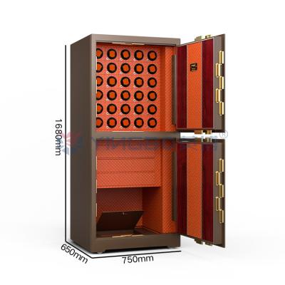 China Caja de cerradura de joyería de doble compartimiento de huellas dactilares H1680mm caja de seguridad de reloj en venta