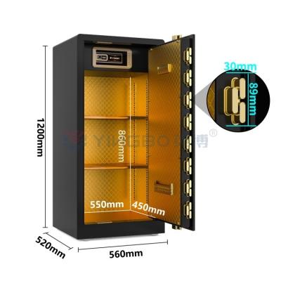 China H47in. Fingerprint Lock Intelligent House Safe Box Dual Alarm YB/RS-120 Black for sale