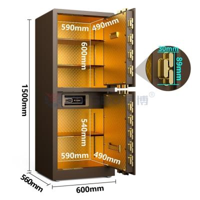 China Solid Steel Double Door Home Safe Box For Security H1500mm YB/RS-150D for sale