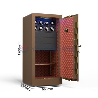 China Double Alarm Solid Steel Jewelry Watch Winder Safes With 7 Open Ways for sale