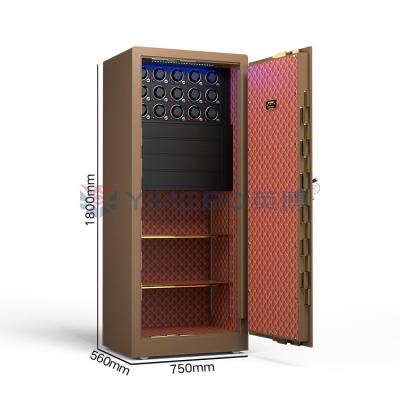 China Solid Steel Jewelry Watch Winder Safe Box Biometric Fingerprint Lock for sale