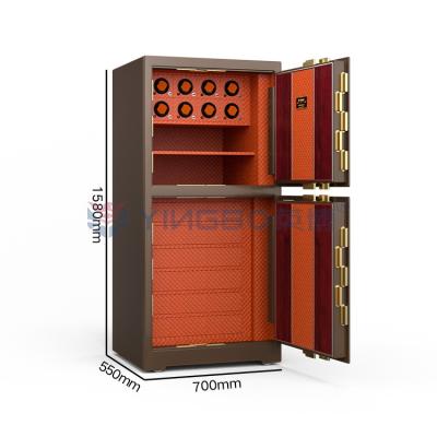 China Biometric Fingerprint Lock Large Jewelry Safe 7 Open Ways Luxury Watch Winder Safe for sale