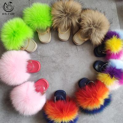 China China Supplier Custom Logo Furry Slides Anti-Slippery For Kids Indoor Fur Slides For Kids Fur Slides For Women And Children for sale