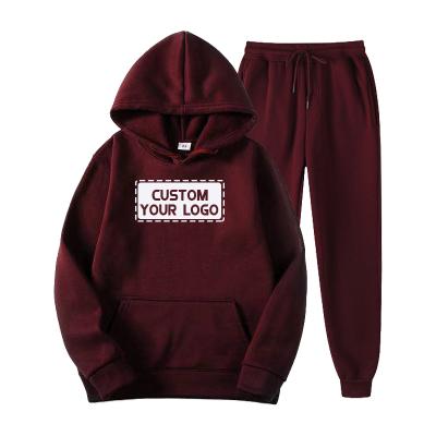 China Wholesale Logo Suit Set Jogger Sweatsuit Custom Printed Logo Hoodies Suits Men Anti-wrinkle Embroidery Joggers for sale