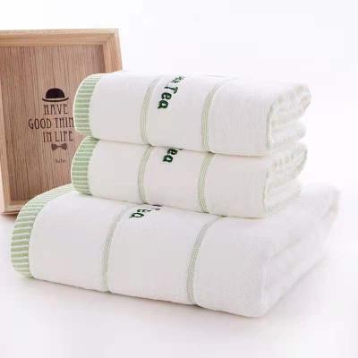 China QUICK DRY Embroidery 3 Piece Face Towel Set Can Customized Boutique Gift Towel Sets for sale