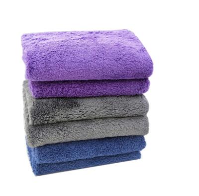 China QUICK DRY DETAILING GRAY BLUE PURPLE COLOR FLEECE CAR TOWEL POLISH FABRIC for sale